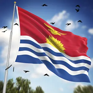 Related Prints: Computer Generated 3D Rendered Flag of Kiribati Print