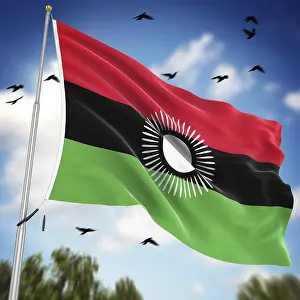 Related Prints: Computer Generated 3D Rendered Print of Malawi Flag