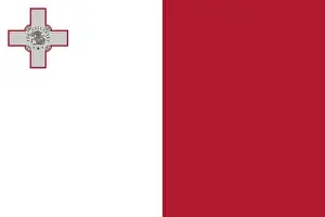 Southern Europe Flags Prints: Flag of Malta, Vector illustration