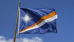 Blue Sky National Emblem Prints: The flag of the Marshall Islands