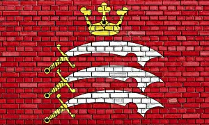 National Flags Prints: Flag of Middlesex painted on brick wall