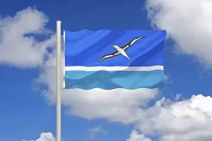 Uninhabited Island Flags Prints: The flag of the Midway Islands, Studio