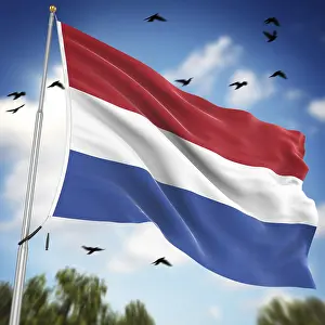 European Country Flags Prints: Flag of the Netherlands, This is a computer generated and 3d rendered image