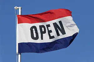 Red And White Flag Prints: Flag OPEN