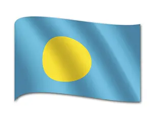 Island State Flags Prints: Flag of Palau
