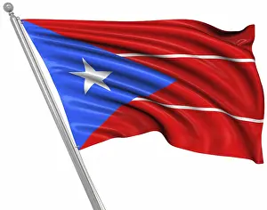 Prints of Flag of Puerto Rico, This is a computer generated and 3d rendered image Related Prints: 3D Rendered Print of the Flag of Puerto Rico