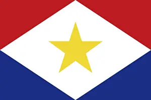 Deserted Island Banner Prints: Flag of Saba, Vector illustration