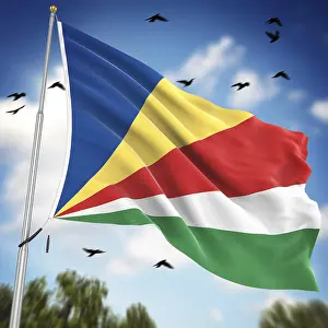 East Africa Flags Prints: Flag of Seychelles, This is a computer generated and 3d rendered image