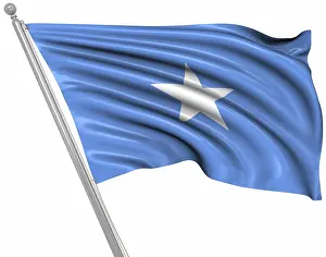 Prints of Flag of Somalia, This is a computer generated and 3d rendered image Somalia Prints: Computer Generated 3D Rendered Print of the Flag of Somalia