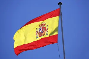 Spanish National Flag Prints: Flag Spain blowing in the wind