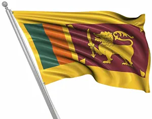 Sri Lanka Flag Prints: Flag of Sri Lanka, This is a computer generated and 3d rendered image
