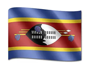 Symbolic National Colors Prints: Flag of Swasiland