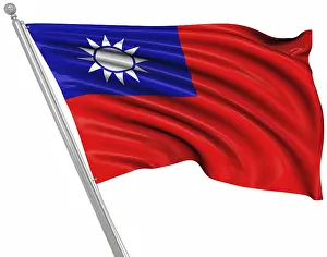 Chinese Flag Design Prints: Flag of Taiwan, This is a computer generated and 3d rendered image