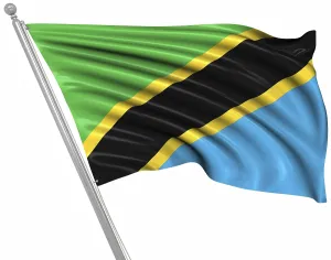 Computer Generated Flags Prints: Flag of Tanzania, This is a computer generated and 3d rendered image