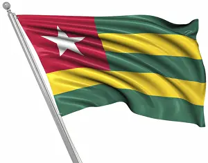 Prints of Flag of Togo, This is a computer generated and 3d rendered image Related Prints: Computer Generated 3D Rendered Print of the Flag of Togo