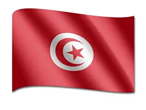 Graphic National Emblems Prints: Flag of Tunisia