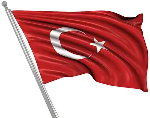 European Country Flags Prints: Flag of Turkey, This is a computer generated and 3d rendered image