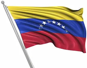 South American Flags Prints: Flag of Venezuela, This is a computer generated and 3d rendered image