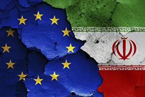 European Union Symbol Prints: Flags of EU and Iran