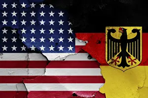 National Colors USA Prints: Flags of USA and West Germany