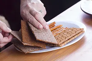 Baked Goods Nutrition Prints: Flat and dry type of bread and cracker containing mostly rye flour