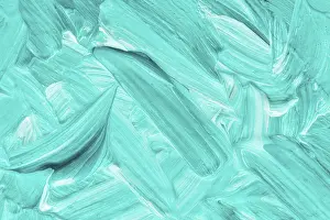 Close Up View From Above Prints: Flat lay creative paint brush strokes surface