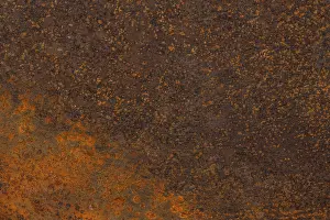 Text Free Food Photography Prints: Flat lay rusty metallic surface
