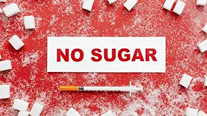 Food Photography Europe Prints: Flat lay no sugar message