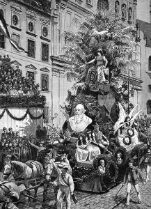 Southern Germany History Image Prints: A float of the festival procession