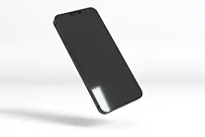 Wireless Communication Device Prints: Floating smartphone white background