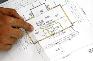 Residential Building Blueprint Prints: Floor plan of a house