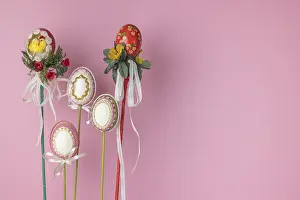 Easter Egg Decorations Prints: Flower pins, decorated Easter eggs