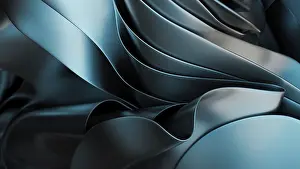 Abstract Blue Background Prints: A fluid abstract design featuring smooth