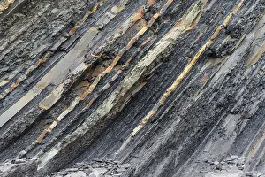 Flysch Rock Layer Prints: Flysch, rock layer on the coast of Deba