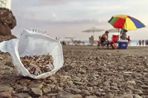 Global Warming Effects Prints: Focus on cigarettes in foreground