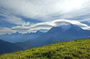Mountain Peak Europe Prints: Foehn clouds above mountain Mt