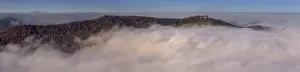 Foggy Germany Prints: Fog, Teck Castle above the clouds