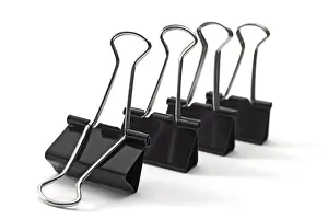 Studio Shot Office Supplies Prints: Fold-back paper clips