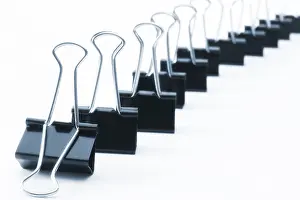 Office Still Life Photography Prints: Fold-back paperclips