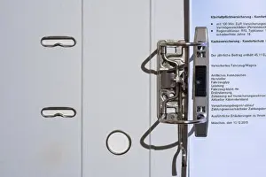 Secure Data Protection Prints: Folder with insurance document, top view