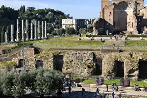 Ancient Roman Ruins Italy Prints: Foundations of the substructure of the Temple of Venus and Roma
