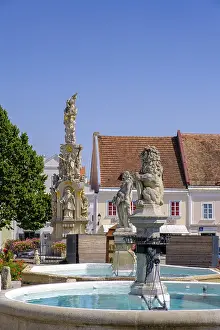 Uninhabited Places In Austria Prints: Fountain and Holy Trinity Column