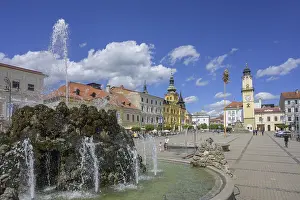 Prints of Fountain on the main square behind the clock tower, Banska Bystrica, Banskobystricky kraj, Slovakia Fountain on the main square behind the clock tower, Bansk Bystrica, Banskobystrick kraj, Slovakia Banska Bystrica Prints: Fountain Print, Banska Bystrica Main Square