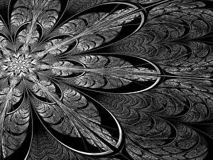 Computer Generated Image Prints: Fractal flower - abstract computer-generated image