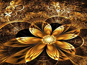 Fractal Flower Prints: Fractal flower - abstract computer-generated image