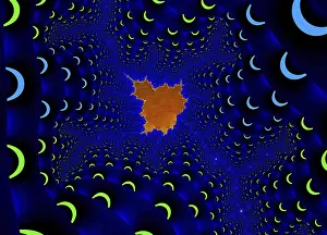 Modern Art Prints: Fractal Print: Abstract Geometric Patterns