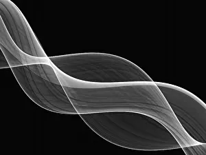 Digital Art Prints: Fractal Wave Print - Dark Elegance