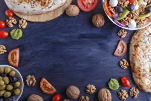 Mediterranean Food Photography Prints: Frame made from cherry tomatoes