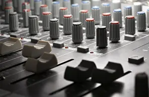 Empty Recording Studio Prints: Full frame detail of a studio mixer