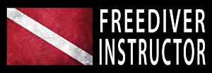 Scuba Diving Flag Prints: Freediver Instructor, Diver Down Flag